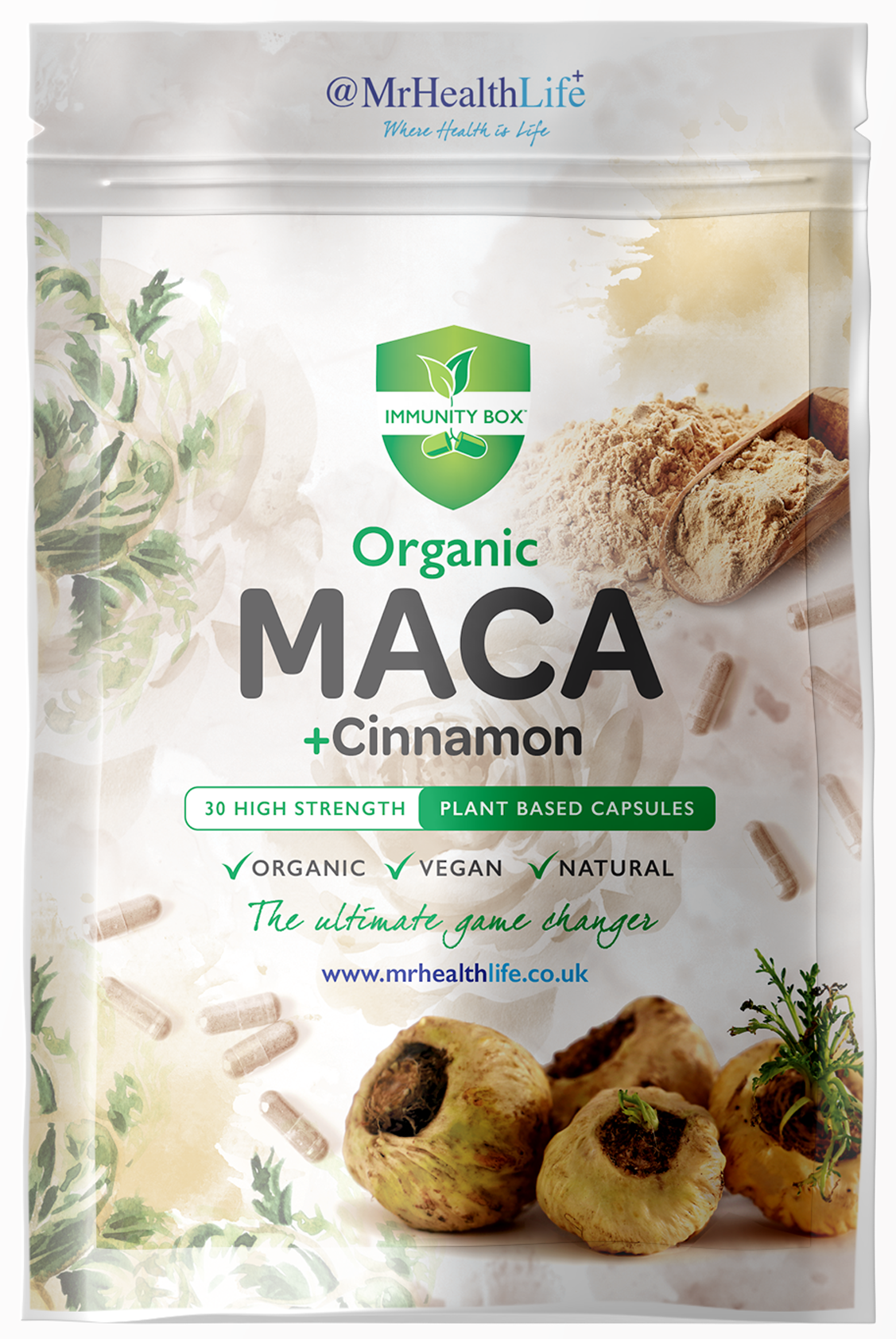 Organic Maca + Cinnamon High Strength Capsules 30